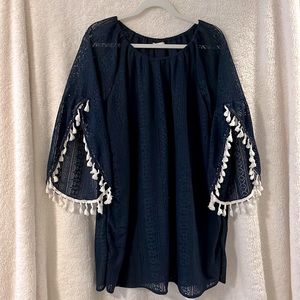Blue bell sleeve top